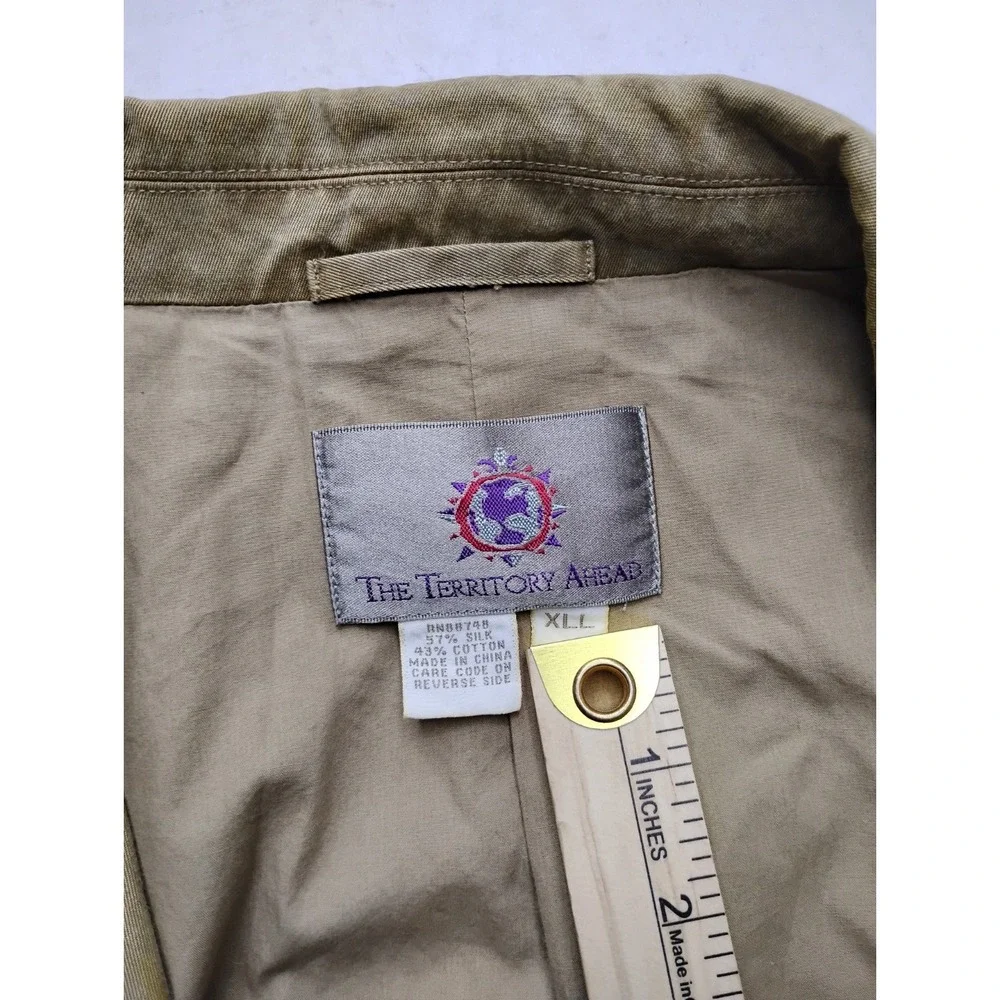 The Territory Ahead Jacket Men XLL Tall Tan Silk Cotton‎ Sport Jacket Blazer Vtg